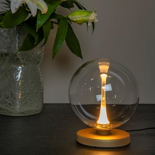 Lucide GISELA - Lampe de table - Ø 16 cm - LED Dim. - 1x5W 2700K - Transparent | Premium - ambiance 1